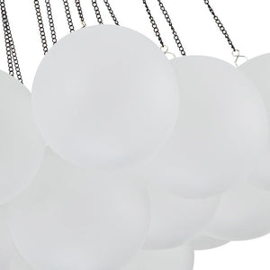 LightFixturesUSA-3-Light Cluster Frosted Glass Bubble Chandelier-Chandelier-37 Globes-Gold