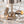 LightFixturesUSA-3-Light Cluster Ribbed Glass Bubble Semi Flush Chandelier-Chandelier-Brass-3-Lt