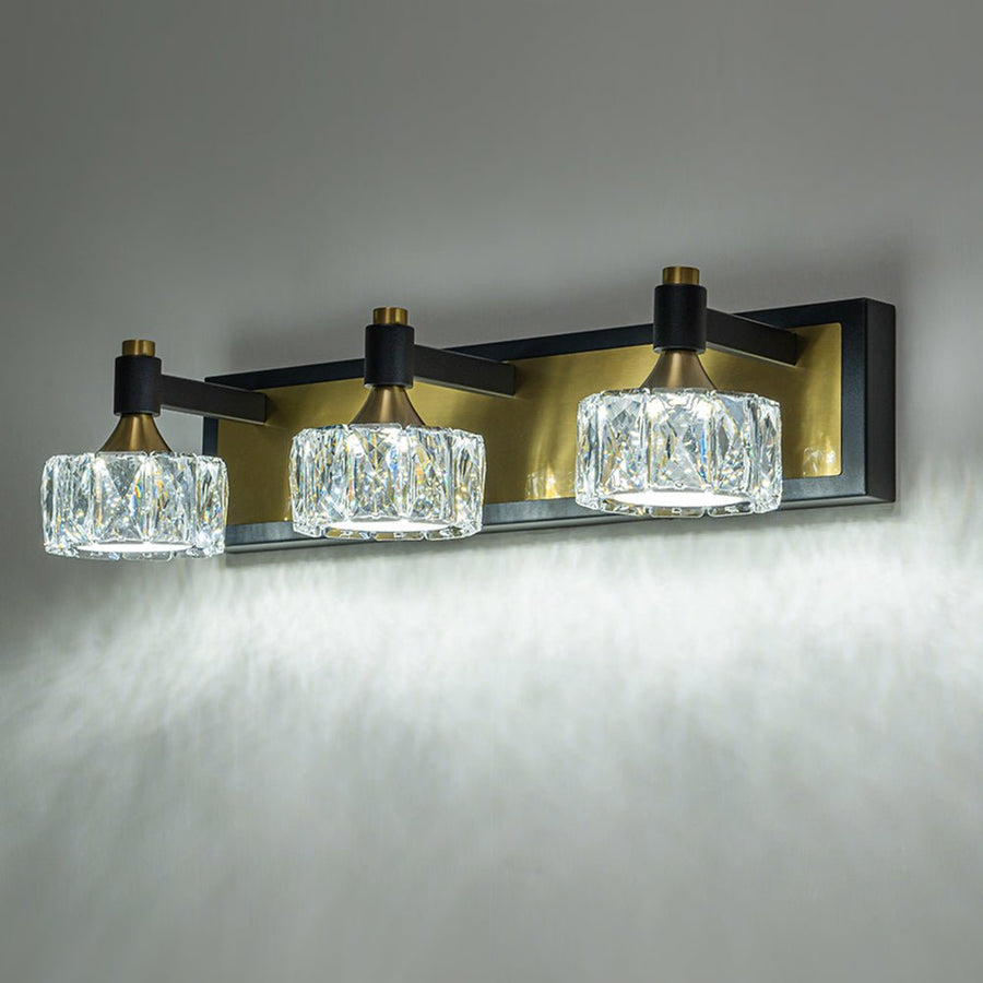 LightFixturesUSA-3-Light Crystal Bathroom Dimmable LED Vanity Wall Light-Wall Sconce-3-Lt (Pre-Order)-