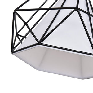 LightFixturesUSA-3-Light Diamond Cage Linear Pendant Light-Pendant Light--