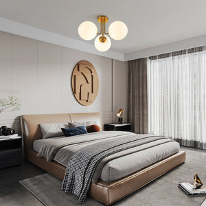 LightFixturesUSA-3-Light Frosted Glass Globe Ceiling Light-Ceiling Light--