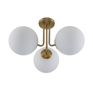 LightFixturesUSA-3-Light Frosted Glass Globe Ceiling Light-Ceiling Light--