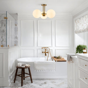 LightFixturesUSA-3-Light Frosted Glass Globe Ceiling Light-Ceiling Light--
