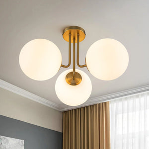 LightFixturesUSA-3-Light Frosted Glass Globe Ceiling Light-Ceiling Light--