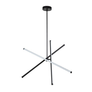 LightFixturesUSA-3-Light LED Tube Sputnik Chandelier-Chandelier-Black-