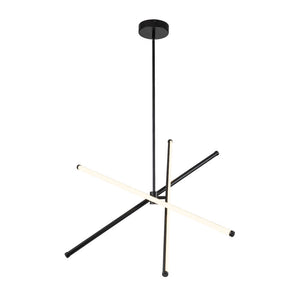 LightFixturesUSA-3-Light LED Tube Sputnik Chandelier-Chandelier-Black-