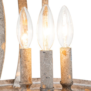 LightFixturesUSA-3-Light Shabby Chic Rusty Lantern Pendant Light-Chandelier-3-Lt-