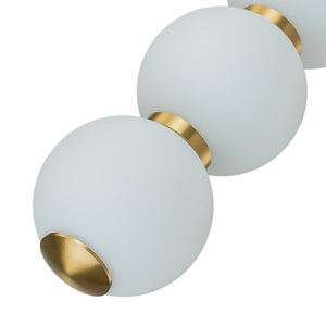LightFixturesUSA-4-Light LED Frosted Glass Strand Globe Pendant Light-Pendant Light-Brass-4-Lt (Pre-Order)