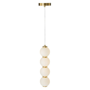 LightFixturesUSA-4-Light LED Frosted Glass Strand Globe Pendant Light-Pendant Light-Brass-4-Lt (Pre-Order)