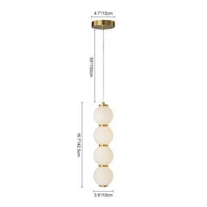 LightFixturesUSA-4-Light LED Frosted Glass Strand Globe Pendant Light-Pendant Light-Brass-4-Lt (Pre-Order)