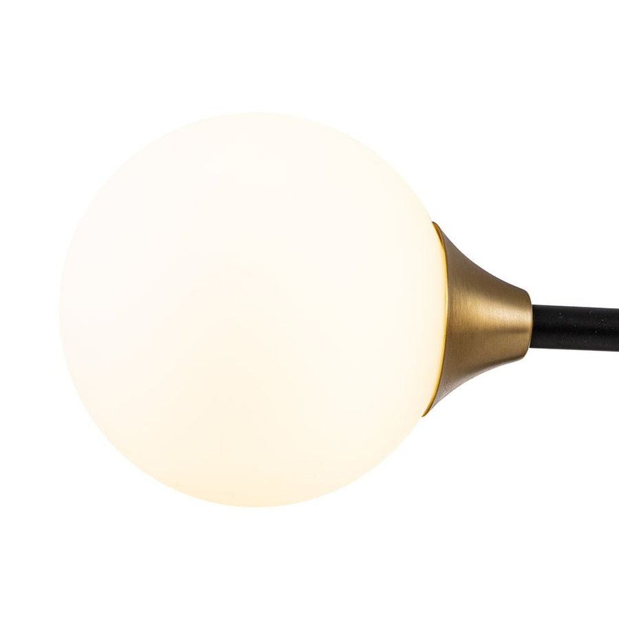 LightFixturesUSA-4-Light Opal Glass Globe Kitchen Island Pendant-Chandelier-Black-