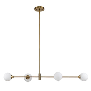 LightFixturesUSA-4-Light Opal Glass Globe Kitchen Island Pendant-Chandelier-Black-