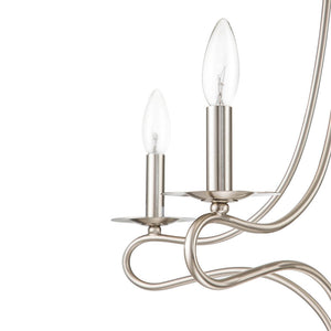 LightFixturesUSA-5-Light Brushed Nickel Candle Style Chandelier -Chandelier-Nickel-