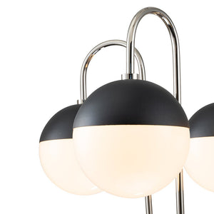 LightFixturesUSA-5-Light Milky Glass Globe Round Chandelier-Chandelier-Nickel-