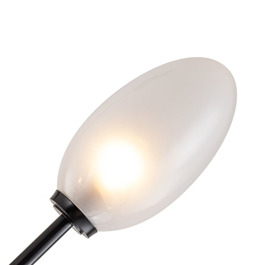 LightFixturesUSA-6-Light Frosted Glass Egg Adjustable Sputnik Ceiling Light-Ceiling Light-Black-
