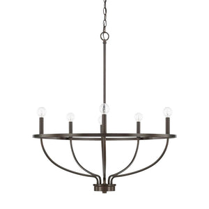 LightFixturesUSA-6-Light Round Candle Style Chandelier-Chandelier-Black-