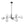 LightFixturesUSA-8-Light Linear Sputnik Frosted Glass Globe Chandelier -Chandelier-Black-