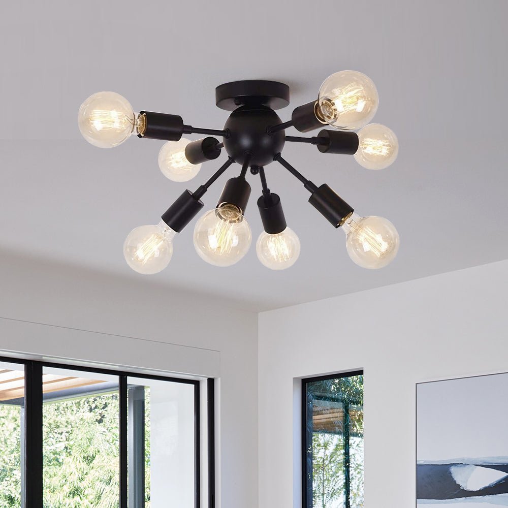 8-Light Sunburst Sputnik Flush Mount | LightFixturesUSA, Sunburst ...