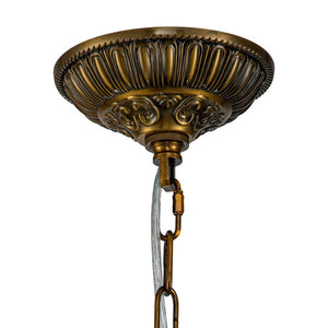 LightFixturesUSA-Antique Brass Crystal Globe Chandelier-Chandelier--