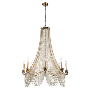 LightFixturesUSA-Antique Candle Style Crystal Bead Empire Chandelier-Chandelier-5-Lt-