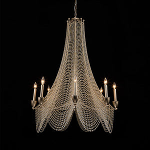 LightFixturesUSA-Antique Candle Style Crystal Bead Empire Chandelier-Chandelier-5-Lt-