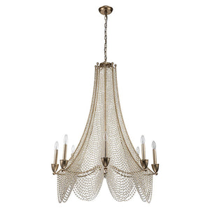LightFixturesUSA-Antique Candle Style Crystal Bead Empire Chandelier-Chandelier-5-Lt-