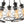 LightFixturesUSA-Black 7-Light Cluster Clear Glass Globe Chandelier-Chandelier-Black-