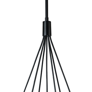 LightFixturesUSA-Black 7-Light Cluster Clear Glass Globe Chandelier-Chandelier-Black-