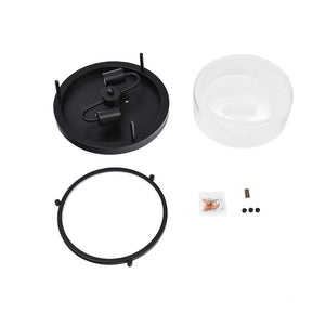 LightFixturesUSA-Black Seeded Glass Flush Mount-Ceiling Light--