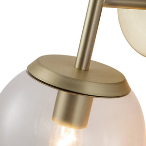 LightFixturesUSA-Brass 1-Light Glass Globe Wall Light-Wall Sconce-Frosted-