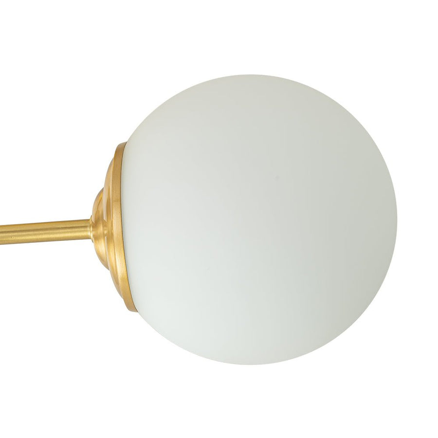 LightFixturesUSA-Brass 3-Light Opal Glass Globe Semi Flush Mount-Ceiling Light-3-Lt-Brass