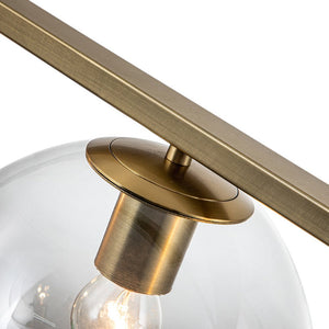 LightFixturesUSA-Brass 5-Light Glass Globe Linear Pendant-Chandelier--