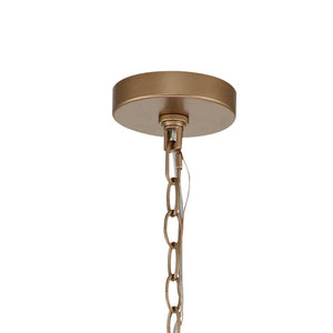 LightFixturesUSA-Brass Candle Style Drum Fabric Chandelier-Chandelier--