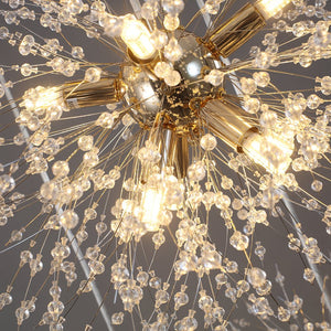 LightFixturesUSA-Brass Cluster Firework Dandelion Pendant Chandelier-Chandelier-24-Lt-