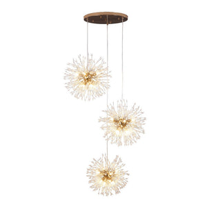 LightFixturesUSA-Brass Cluster Firework Dandelion Pendant Chandelier-Chandelier-24-Lt-