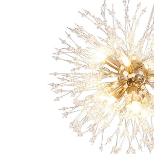 LightFixturesUSA-Brass Cluster Firework Dandelion Pendant Chandelier-Chandelier-24-Lt-