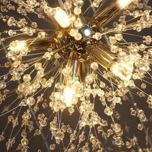 LightFixturesUSA-Brass Cluster Firework Dandelion Pendant Chandelier-Chandelier-24-Lt-