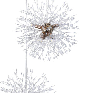 LightFixturesUSA-Brass Cluster Firework Dandelion Pendant Chandelier-Chandelier-24-Lt-