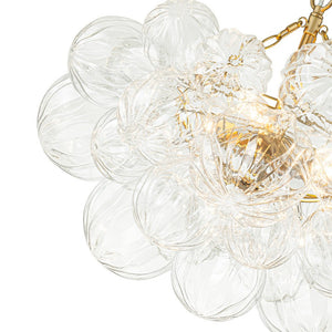LightFixturesUSA-Brass Cluster Sculpture Texture Glass Globe Bubble Chandelier-Chandelier-Brass-8-Lt (Pre-Order)