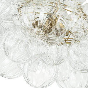 LightFixturesUSA-Brass Cluster Sculpture Texture Glass Globe Bubble Chandelier-Chandelier-Brass-8-Lt (Pre-Order)