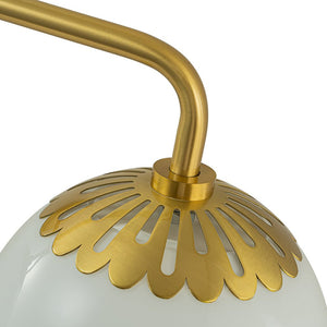 LightFixturesUSA-Brass Daisy 3-Light Opal Glass Globe Vanity Light-Wall Sconce-Brass-