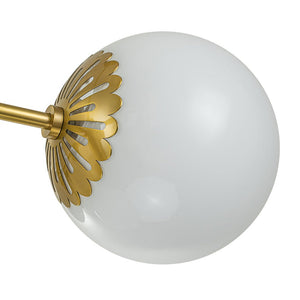 LightFixturesUSA-Brass Daisy Tiered Opal Glass Globe Sputnik Chandelier-Chandelier-Brass-1-Tier