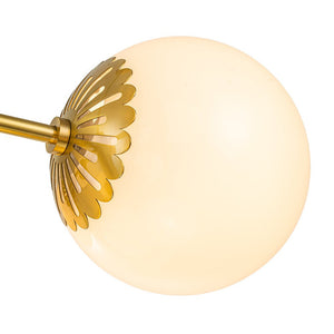 LightFixturesUSA-Brass Daisy Tiered Opal Glass Globe Sputnik Chandelier-Chandelier-Brass-1-Tier