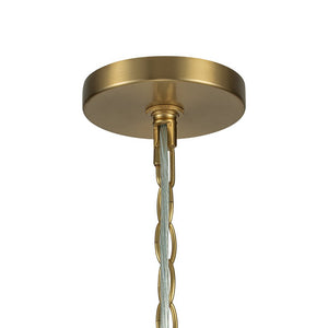 LightFixturesUSA-Brass Halo Ribbed Glass Globe Bubble Ring Chandelier-Chandelier-12-Lt-