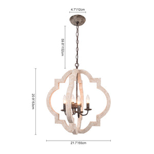 LightFixturesUSA-Candle Style Geometric Lantern Chandelier-Chandelier--