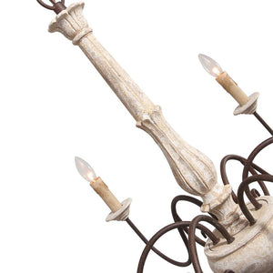 LightFixturesUSA-Candle Style Shabby Chic Chandelier-Chandelier--