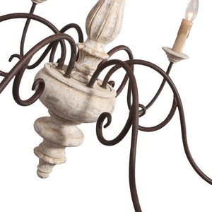 LightFixturesUSA-Candle Style Shabby Chic Chandelier-Chandelier--
