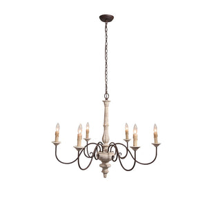 LightFixturesUSA-Candle Style Shabby Chic Chandelier-Chandelier--