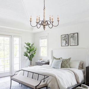 LightFixturesUSA-Candle Style Shabby Chic Chandelier-Chandelier--