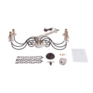 LightFixturesUSA-Candle Style Shabby Chic Chandelier-Chandelier--